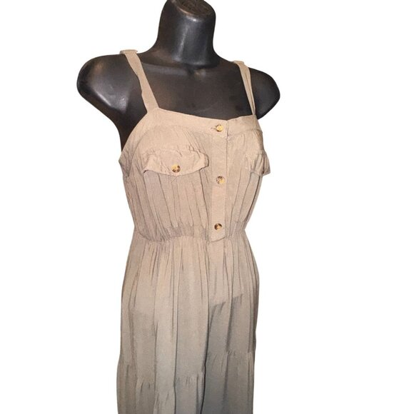 Stella Tweed Sleeveless Tiered Maxi Dress With Adjustable Straps Size Medium - Picture 2 of 7